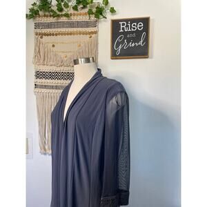 R & M Richards Dress Barn NWT Blue Duster Shear Sleeves Size 14